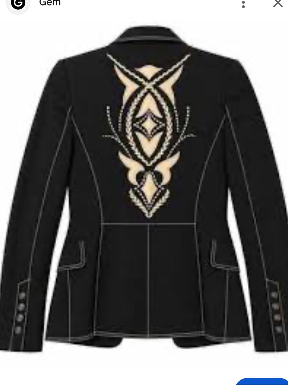 vintage Vertigo Paris Embroidered Blazer black size small